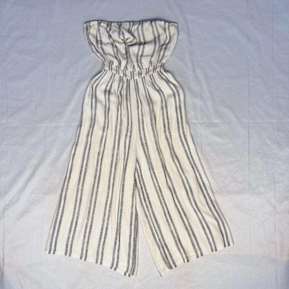 Silence + Noise Strapless Striped Romper